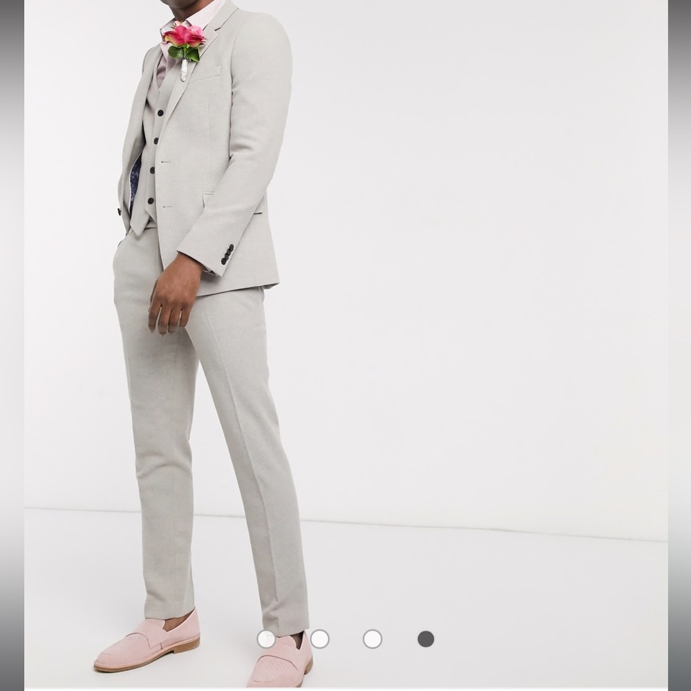ASOS Design slim blazer in putty wool blend twill